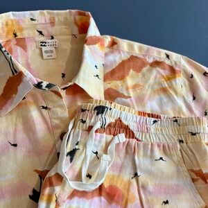 Women's Large‎ Billabong Mystic Beach 2 piece Set Button Down Shirt and Shorts